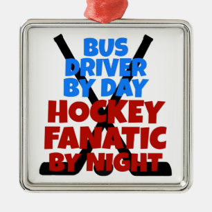 Hockey Lover Bus Driver Metal Tree Decoration