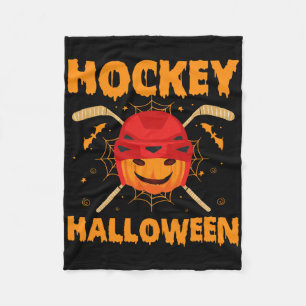 Hockey Lover Halloween Day Men Women Hockey Player Fleece Blanket