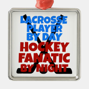 Hockey Lover Lacrosse Player Metal Tree Decoration
