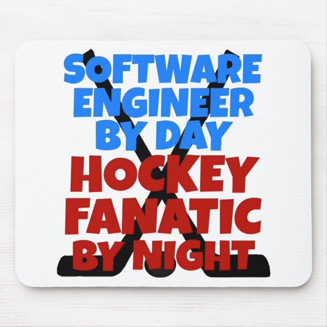 Hockey Lover Software Engineer Mouse Pad (Front)