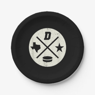 Hockey Lover Style, Texas Dallas Ice Hockey Paper Plate