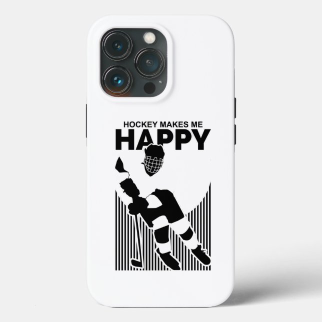 Hockey Makes Me Happy Case-Mate iPhone Case (Back)