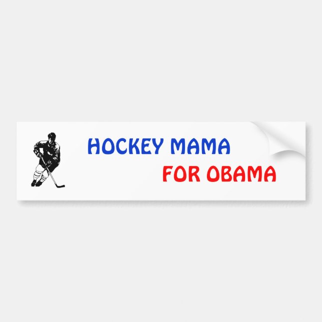 HOCKEY MAMA FOR OBAMA BUMPER STICKER (Front)