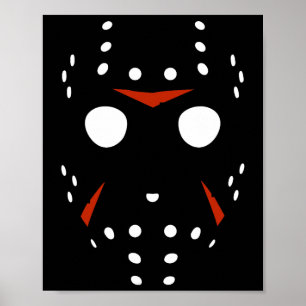 Hockey Mask Scary Halloween Costume Party  Poster
