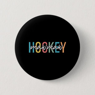 Hockey Mawmaw Retro Vintage Hockey Player Lover 6 Cm Round Badge