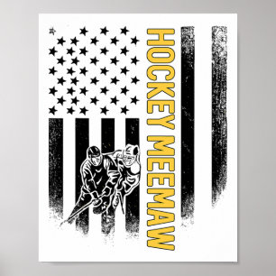 Hockey Meemaw American Flag Hockey Player Poster