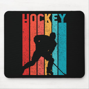Hockey  Men's Children's Retro  Ice Hockey Player  Mouse Pad