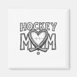 Hockey Mom Heartbeat Magnet