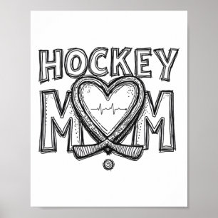 Hockey Mom Heartbeat Poster
