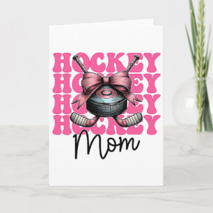 Hockey Mom Hockey Mama Mother's Day Pink Coquette Card