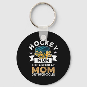 Hockey Mom - Retro Hockey Player Ice Hockey  Key Ring