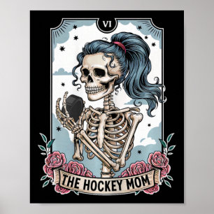 Hockey Mom Tarot Card Skeleton Hockey Mom Mothers  Poster
