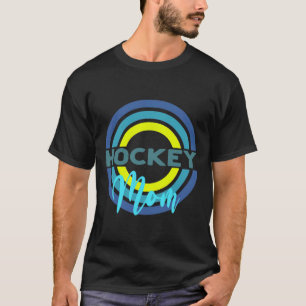 Hockey Mom With Modern Hockey Circles  T-Shirt