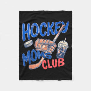 Hockey Moms Club Mothers Day Game Day Hockey Fleece Blanket