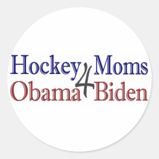 Hockey Moms for Obama Biden Classic Round Sticker