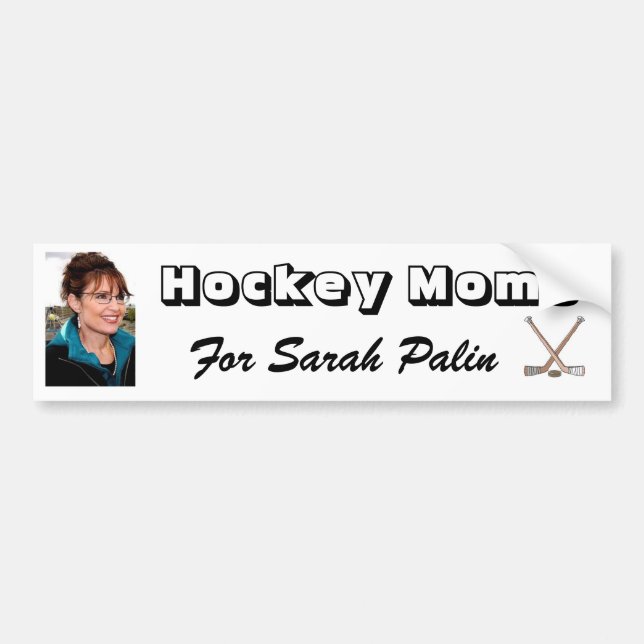 Hockey Moms For Sarah Palin! Bumper Sticker (Front)