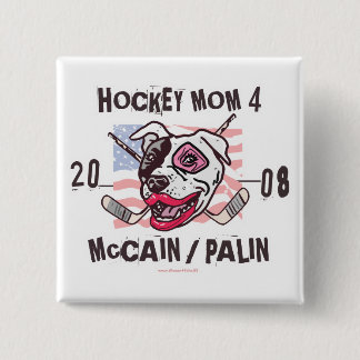 Hockey Moms Pit Bull Lipstick 15 Cm Square Badge