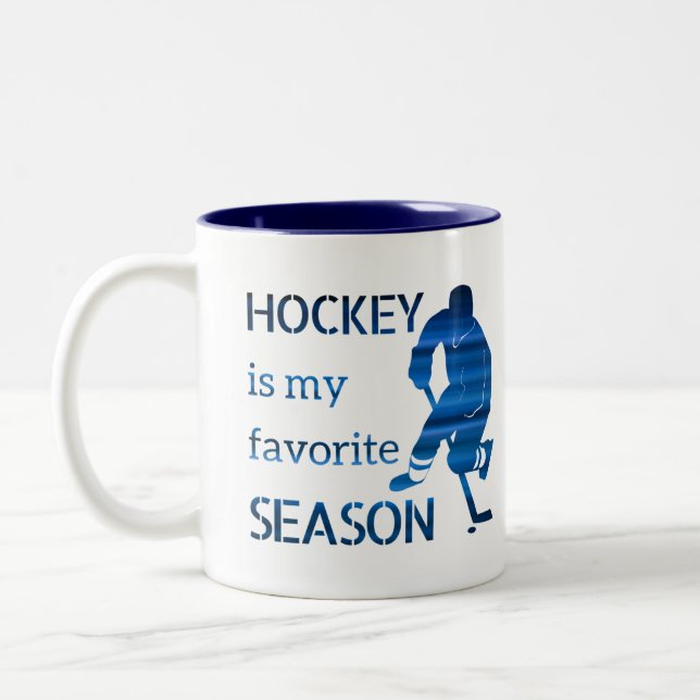 Hockey Mug Favorite Season blue lines (Left)