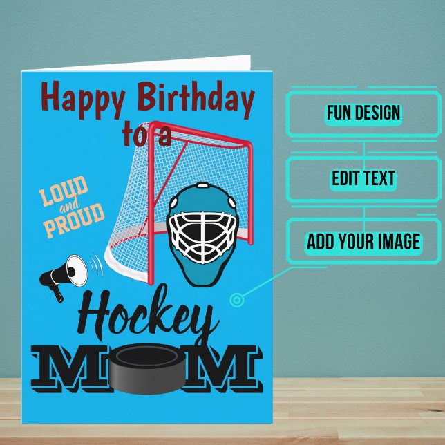 Hockey Mum Birthday Card (Mom is at every game and always there to shout her support.)