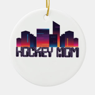 Hockey Mum City Skyline Ceramic Tree Decoration