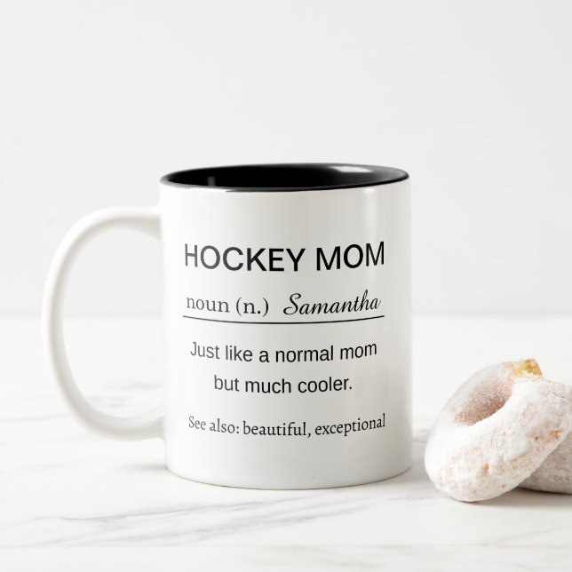 Hockey Mum Definition Two-Tone Coffee Mug (With Donut)