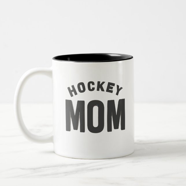 Hockey Mum Digital Art Design2 Two-Tone Coffee Mug (Left)