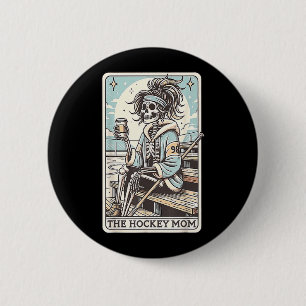 Hockey Mum Funny Skeleton Card 6 Cm Round Badge
