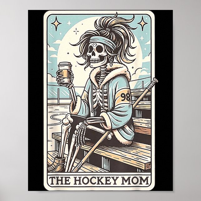 Hockey Mum Funny Skeleton Card Poster (Front)
