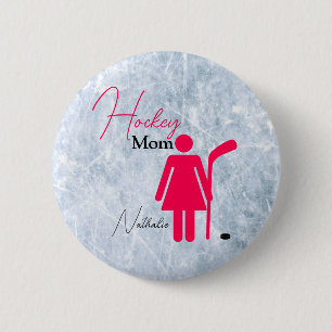 Hockey Mum Hot Pink 6 Cm Round Badge