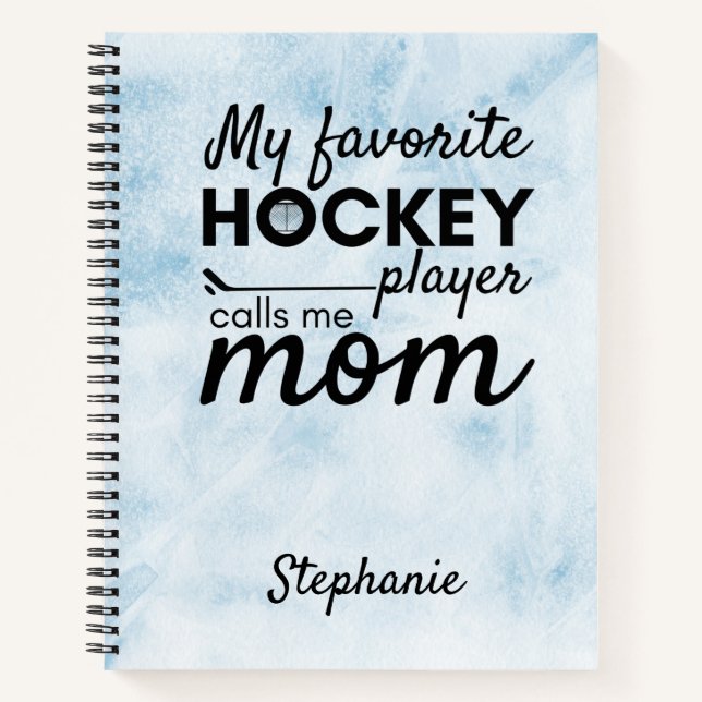 Hockey mum notebook favourite player blue ice (Front)