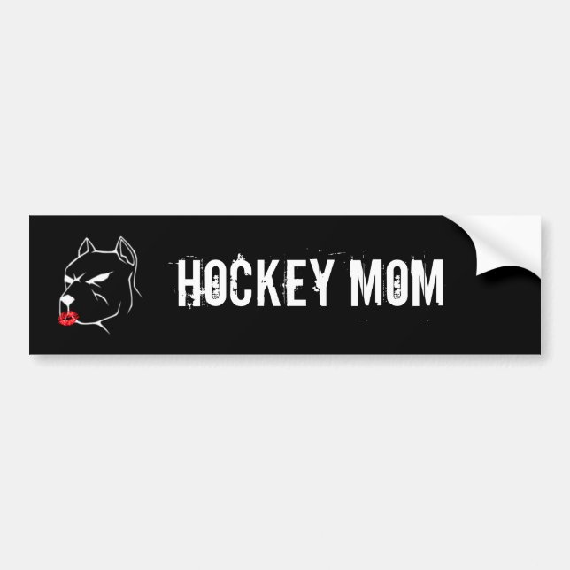 Hockey Mum Pitbull Bumper Sticker (Front)