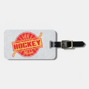 Hockey Mum Red & Orange Luggage Tag