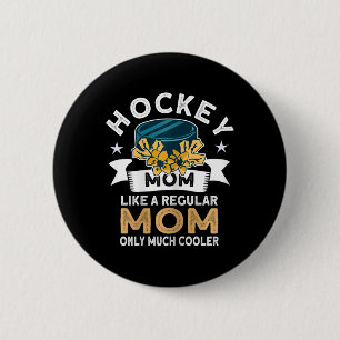 Hockey Mum - Retro Hockey Player Ice Hockey  6 Cm Round Badge