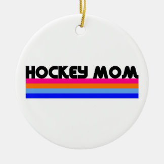 Hockey Mum Stripes Ceramic Tree Decoration
