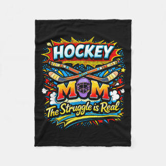 Hockey Mum The Struggle Is Real Ice Skating Sports Fleece Blanket