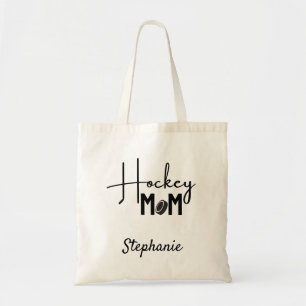 Hockey Mum tote bag calligraphy black