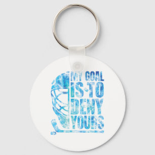 Hockey My Goal Is To Deny Yours Funny Goalie Boys  Key Ring
