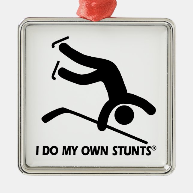Hockey My Own Stunts Metal Tree Decoration (Front)