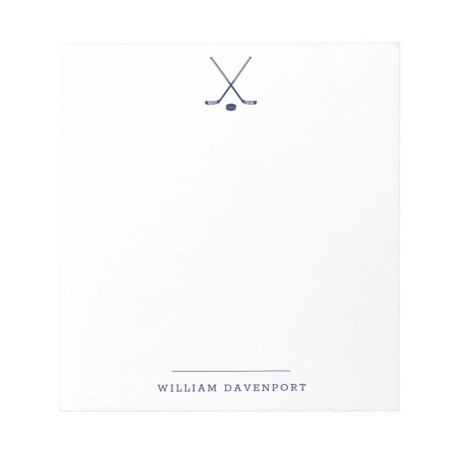 Hockey Name Personalised Notepad (Front)
