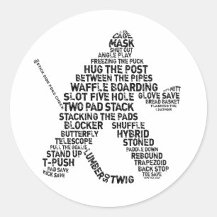 Hockey Netminder Classic Round Sticker