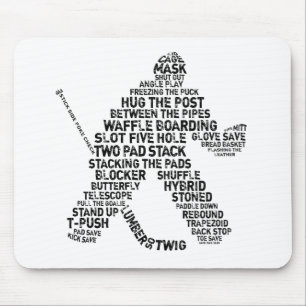 Hockey Netminder Word Art Mouse Pad