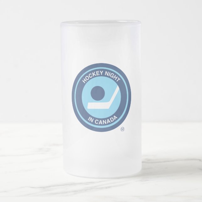 Hockey Night in Canada Retro Logo Frosted Glass Beer Mug (Center)