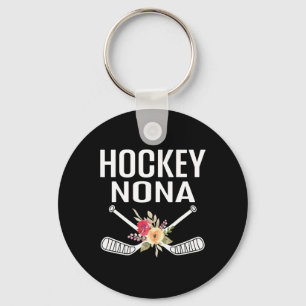Hockey Nona Cute Mothers Day Flower Key Ring