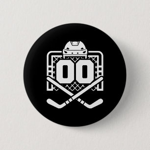 Hockey Number 00 Jersey Funny Hockey Player Game D 6 Cm Round Badge