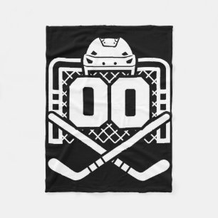 Hockey Number 00 Jersey Funny Hockey Player Game D Fleece Blanket