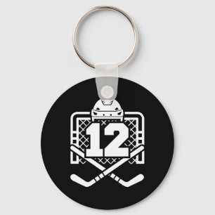 Hockey Number 12 Jersey Funny Hockey Player Game D Key Ring