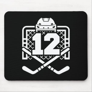 Hockey Number 12 Jersey Funny Hockey Player Game D Mouse Pad