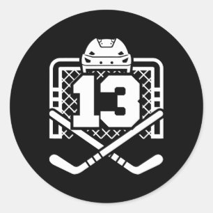 Hockey Number 13 Jersey Funny Hockey Player Game D Classic Round Sticker
