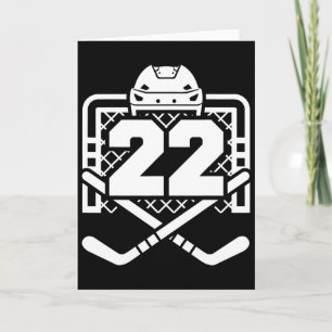 Hockey Number 22 Jersey Funny Hockey Player Game D Card