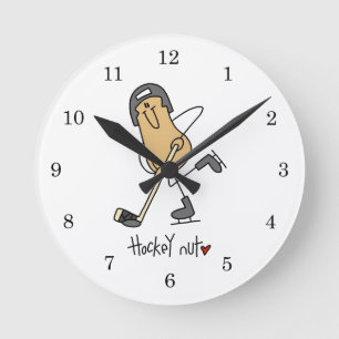 Hockey Nut T-shirts and Gifts Round Clock